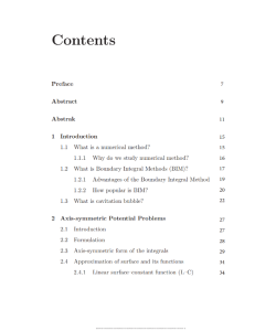 BOUNDARY INTEGRAL METHOD AND CAVITATION BUBBLE MODELING