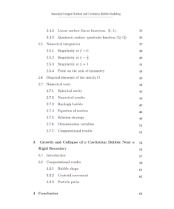 BOUNDARY INTEGRAL METHOD AND CAVITATION BUBBLE MODELING