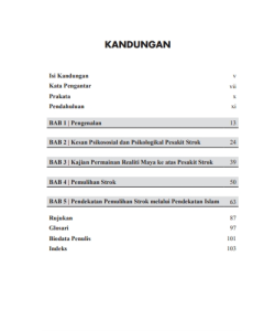PENDEKATAN PSIKOSOSIAL BAGI RAWATAN PEMULIHAN DALAM KALANGAN PESAKIT STROK