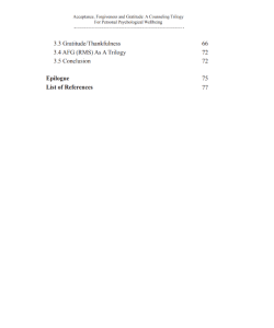 ACCEPTANCE, FORGIVENESS AND GRATITUDE: A COUNSELING TRILOGY FOR PERSONAL PSYCHOLOGICAL WELLBEING