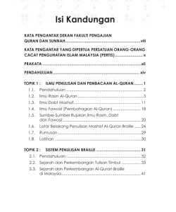 MODUL PENGAJARAN MASHAF AL-QURAN BRAILLE MALAYSIA