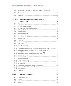 MODUL PENGAJARAN MASHAF AL-QURAN BRAILLE MALAYSIA