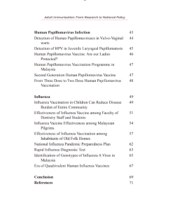 ADULT IMUNISATION: FROM RESEARCH TO NATIONAL POLICY