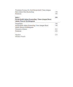 RESIPROKALITI DALAM KAUNSELING: TIMUR BERTEMU BARAT DALAM PENCARIAN KEBAHAGIAAN RESIPROKALITI DALAM KAUNSELING: TIMUR BERTEMU BARAT DALAM PENCARIAN KEBAHAGIAAN