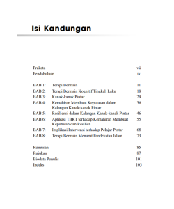 TERAPI BERMAIN KOGNITIF TINGKAH LAKU KEMAHIRAN MEMBUAT KEPUTUSAN & RESILIENSI KANAK-KANAK PINTAR