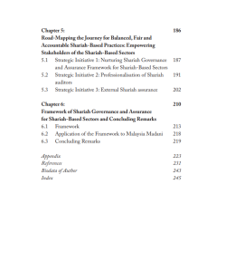 SHARIAH GOVERNANCE AND ASSURANCE: BUILDING UMMATAN WASATAN THROUGH THE EMPOWERMENT OF SHARIAH-BASED SECTORS SHARIAH GOVERNANCE AND ASSURANCE: BUILDING UMMATAN WASATAN THROUGH THE EMPOWERMENT OF SHARIAH-BASED SECTORS