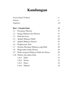 KELESTARIAN INDUSTRI MAKANAN HALAL: FALSAFAH DAN APLIKASI HALALAN TOYYIBAN 