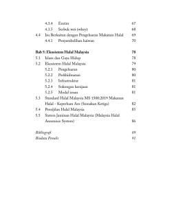 KELESTARIAN INDUSTRI MAKANAN HALAL: FALSAFAH DAN APLIKASI HALALAN TOYYIBAN 