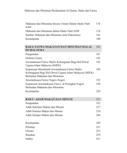 MAKANAN DAN MINUMAN BERDASARKAN AL-QURAN, HADIS DAN FATWA
