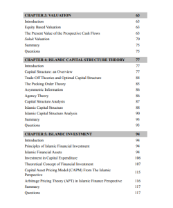 PRINCIPLES OF ISLAMIC CORPORATE FINANCE