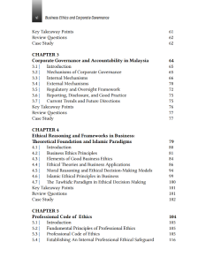 BUSINESS ETHICS AND CORPORATE GOVERNANCE BUSINESS ETHICS AND CORPORATE GOVERNANCE