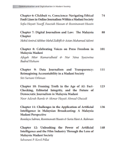 COMMUNICATION AND DIGITALISATION IN MADANI SOCIETY COMMUNICATION AND DIGITALISATION IN MADANI SOCIETY