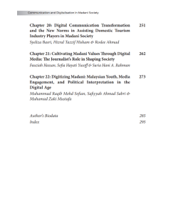 COMMUNICATION AND DIGITALISATION IN MADANI SOCIETY COMMUNICATION AND DIGITALISATION IN MADANI SOCIETY