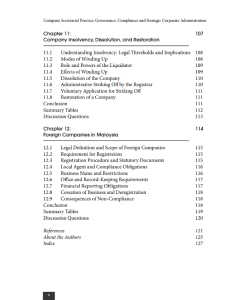 COMPANY SECRETARIAL PRACTICE: GOVERNANCE, COMPLIANCE AND STRATEGIC CORPORATE ADMINISTRATION COMPANY SECRETARIAL PRACTICE: GOVERNANCE, COMPLIANCE AND STRATEGIC CORPORATE ADMINISTRATION