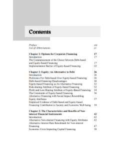 DEBT VERSUS EQUITY: PERFORMANCE FOR FINANCIAL SUSTAINABILITY DEBT VERSUS EQUITY: PERFORMANCE FOR FINANCIAL SUSTAINABILITY