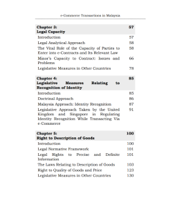 E-COMMERCE TRANSACTION IN MALAYSIA: LEGAL ISSUES, CHALLENGES & CONSUMER PROTECTION