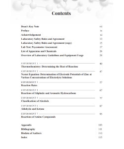 LABORATORY MANUAL: PHYSICAL AND ORGANIC CHEMISTRY