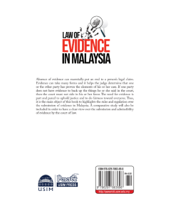 LAW OF EVIDENCE IN MALAYSIA