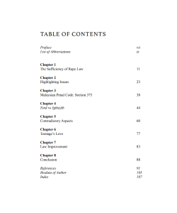 RAPE LAW IN MALAYSIA: AN IMPROVEMENT FROM SHARIAH PERSPECTIVE RAPE LAW IN MALAYSIA: AN IMPROVEMENT FROM SHARIAH PERSPECTIVE