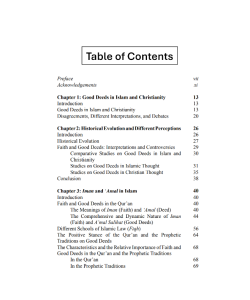UNITY IN VIRTUE: COMPARING FAITH AND GOOD DEEDS IN ISLAM AND CHRISTIANITY UNITY IN VIRTUE: COMPARING FAITH AND GOOD DEEDS IN ISLAM AND CHRISTIANITY